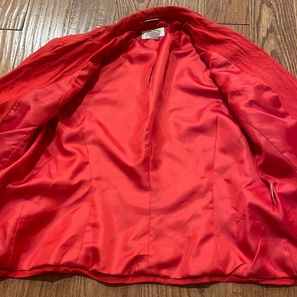 Talbots 100% linen red collared blazer size 8 - Picture 9 of 10